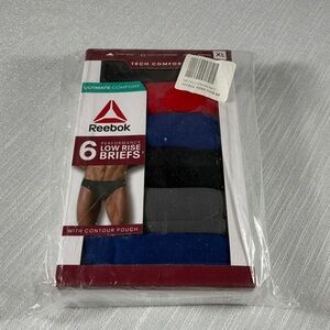 Reebok Men’s Tech Comfort Performance Low Rise Briefs Underwear 6-Pack Sz XL